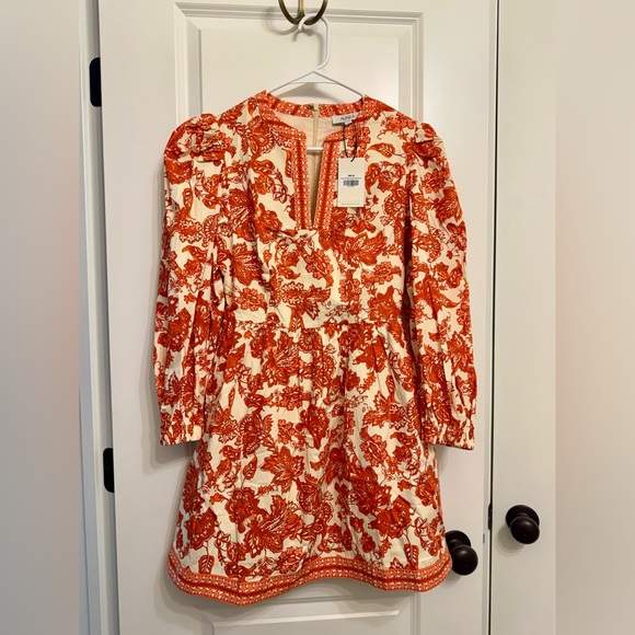 Avara Melanie Orange Floral Short Dress NWT - Picture 2 of 7